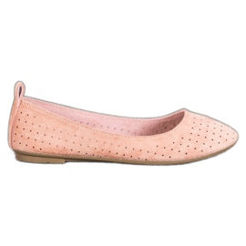 SHELOVET Openwork ballerinor rosa