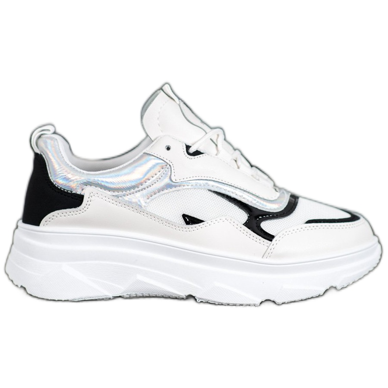 SHELOVET Trendiga vita sneakers svart