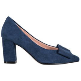 W. Potocki Glitterpumpar med rosett blå