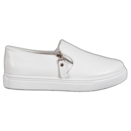 SHELOVET Vita slipons med dragkedja