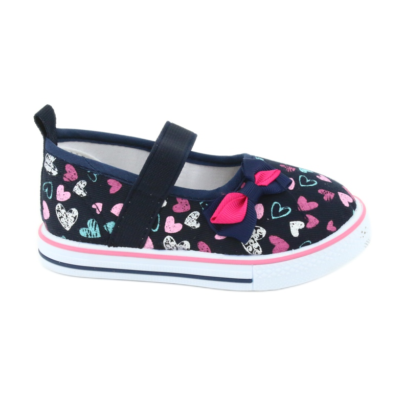 Ballerinas rosett Atletico läderinsats vit marinblå blå rosa