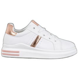 SHELOVET Sportskor med guldinsatser vit