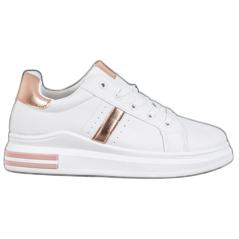 SHELOVET Sportskor med guldinsatser vit