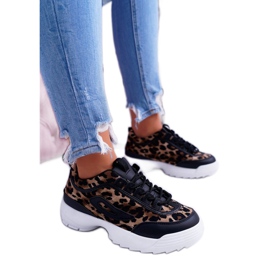 NFR Svarta sportskor, sneakers leopard B-02 brun