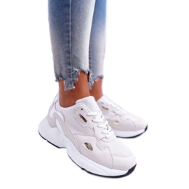 FRJ Vita och beige kvinnors sportskor R-02 brun