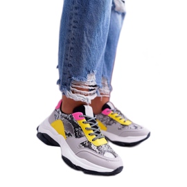 Grå kvinnors sportskor orm BL169 mångfärgad