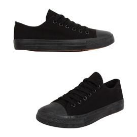 Klassiska svarta sneakers för kvinnor XL03 ALL-BLACK (svart sula)