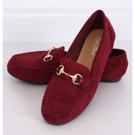 Burgundy loafers för kvinnor CH-1M16 Wine Red röd