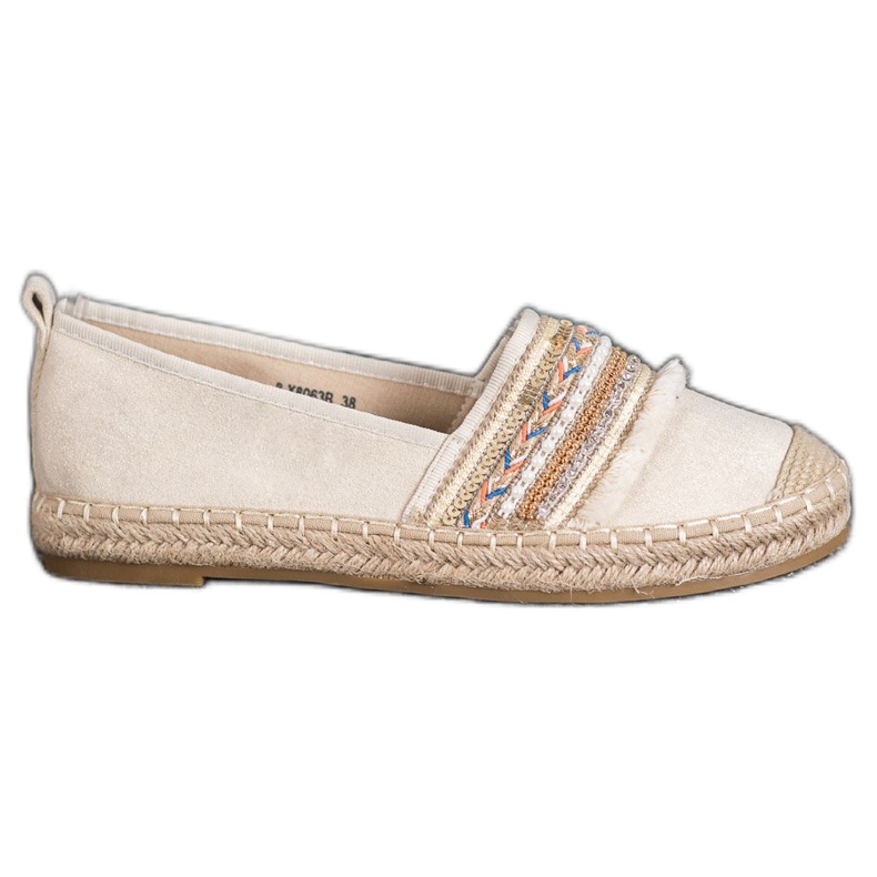 RTX WALK Bekväma espadriller med ornament beige