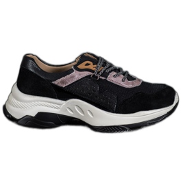 Goodin Bekväma lädersneakers svart