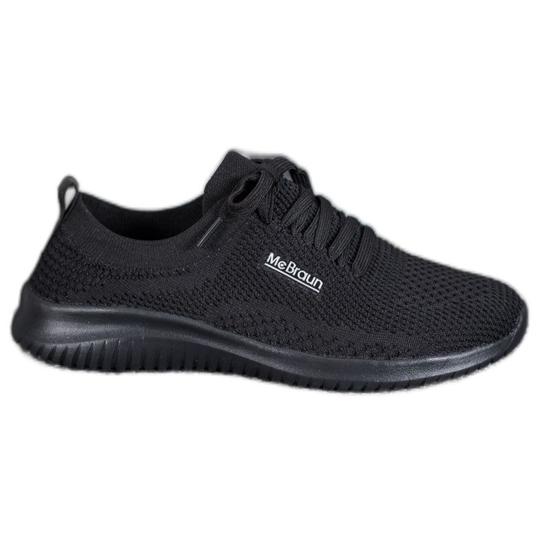 SHELOVET Knutna textilskor svart