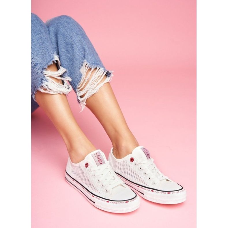 Kvinnors sneakers Cross Jeans White Mesh FF2R4016C vit
