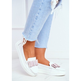 S.Barski Vita och rosa damloafers LR92035