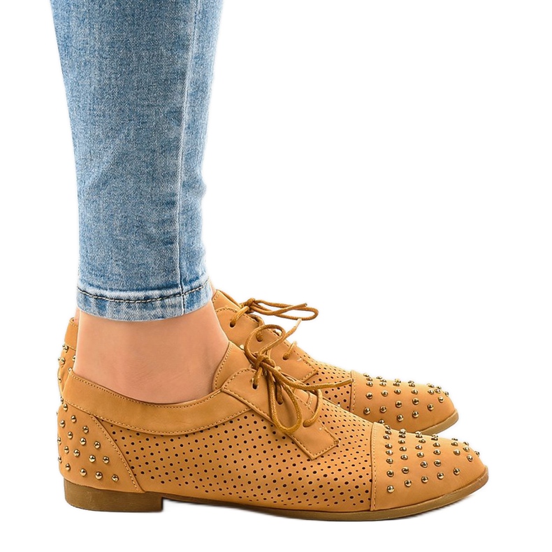 Bruna genomskinliga skor med dubbar MJ1125