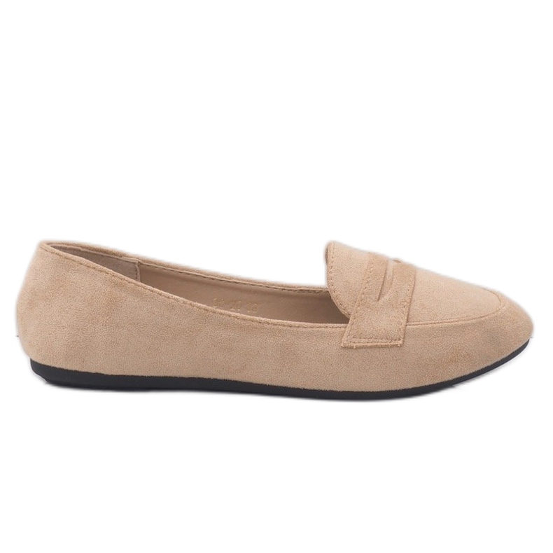 Beige 3C-20 eco-mocka ballerina loafers