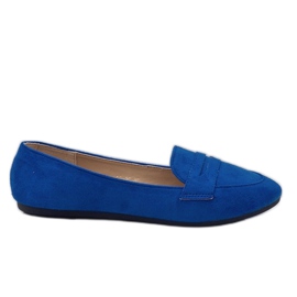 Blå 3C-20 eco-mocka ballerina loafers