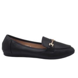 Svarta ballerina loafers i eko-läder 9F176