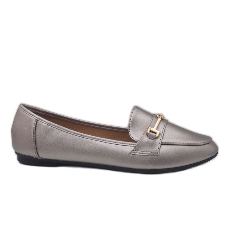 Silver ballerina loafers i ekologisk läder 9F176 grå