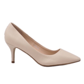 Beige låga pumps på en K308 häl