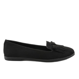 Svart eko-mocka lordsy loafers 2358