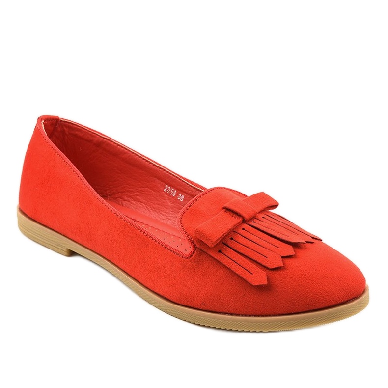 Red Lordsy loafers med ekologisk mocka 2358 röd