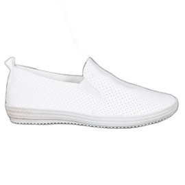 SHELOVET Openwork White Slipons vit