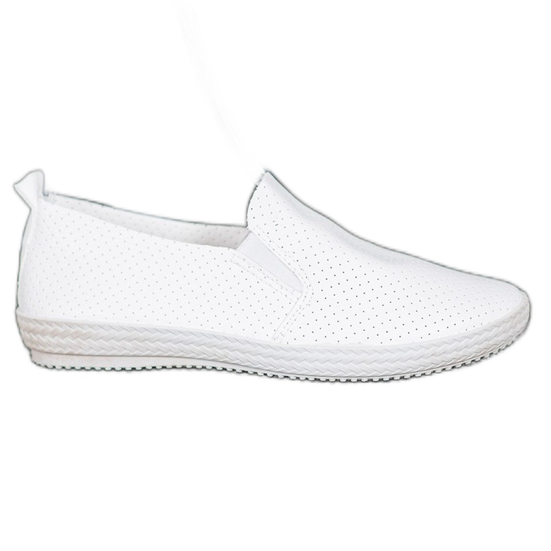 SHELOVET Openwork White Slipons vit