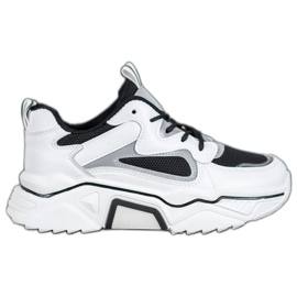 Weide Trendiga sneakers med mesh vit svart