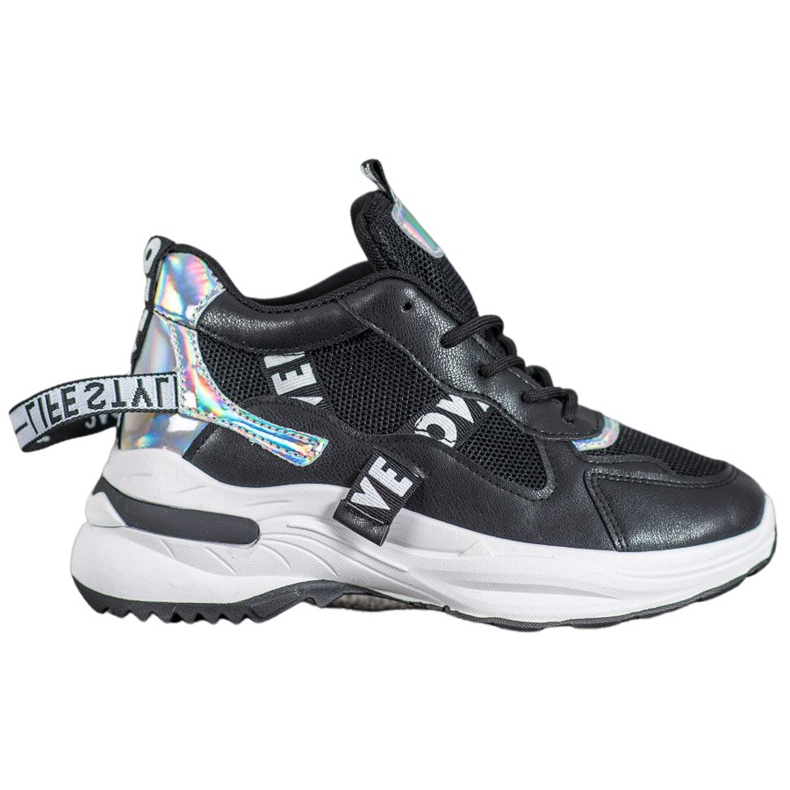 Weide Trendiga sneakers med inskriptioner svart