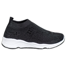 SUPER COOL Svarta skor med kristaller