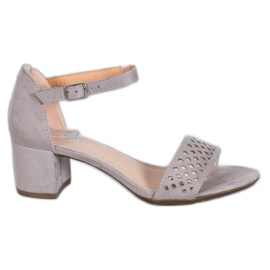 Filippo Eleganta sandaler på höga klackar grå