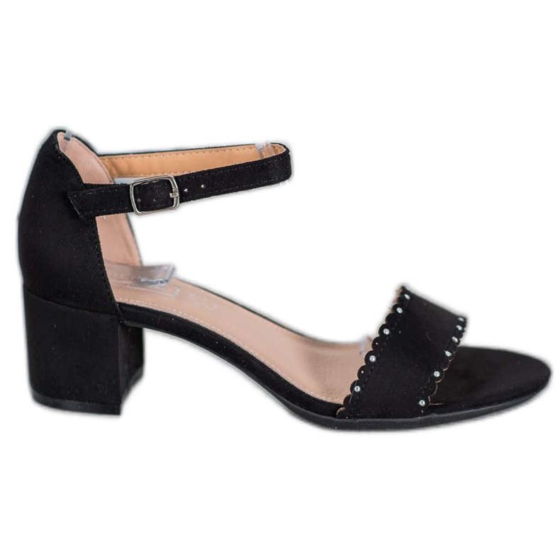 Filippo Sandaler i mocka med pärlor svart