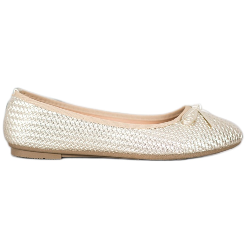 SHELOVET Flätade gyllene ballerinor