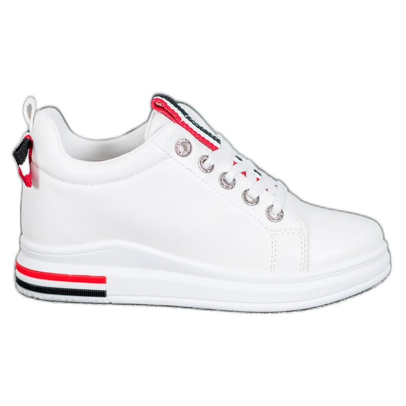 Weide Sneakers med dold kil vit svart röd