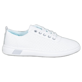 SHELOVET Openwork sneakers med ekoläder vit grå