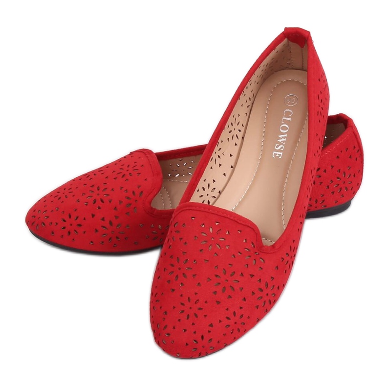 Red openwork lords 9F126 Red röd