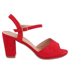 Röda högklackade sandaler 955-47 Röd