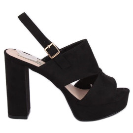 Svarta sandaler på stolpen 9R02 Svart