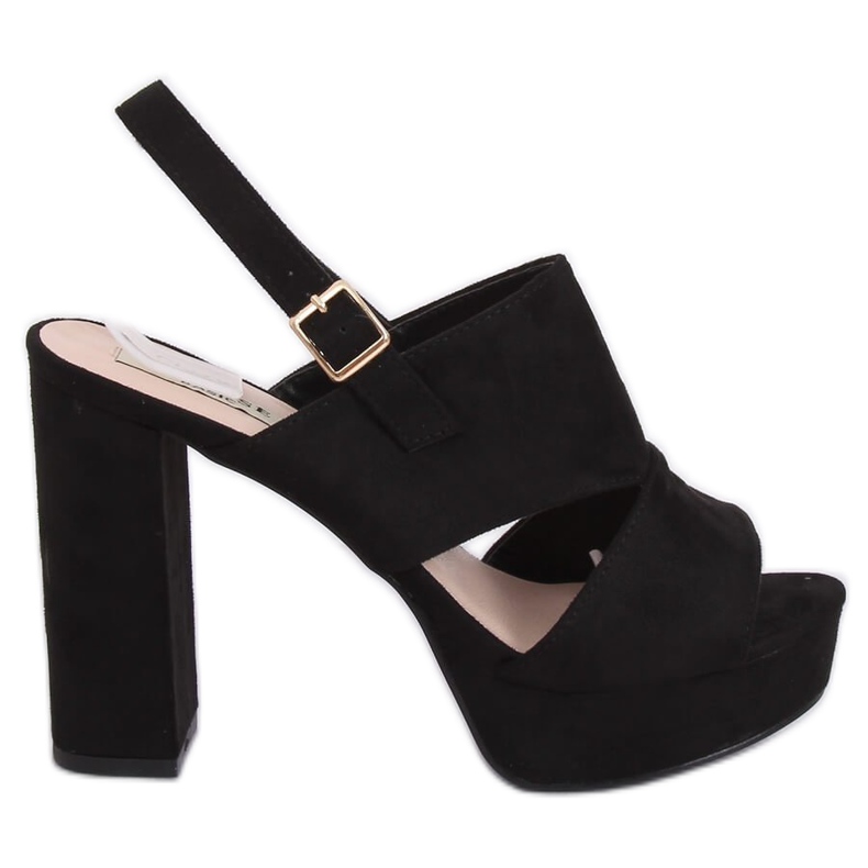 Svarta sandaler på stolpen 9R02 Svart