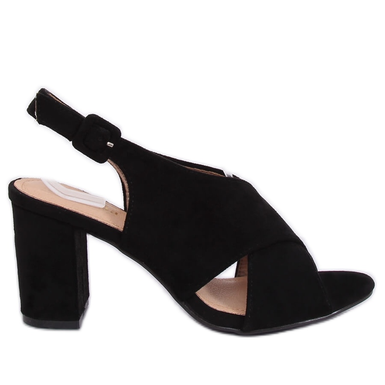 Svarta högklackade sandaler F1827 Svart