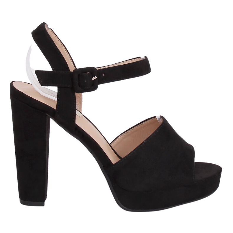 Svarta högklackade sandaler 9R16 Svart