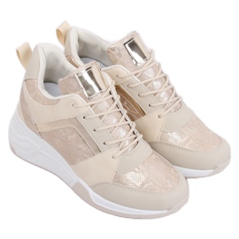 Beige wedge sneakers YL-33 Beige
