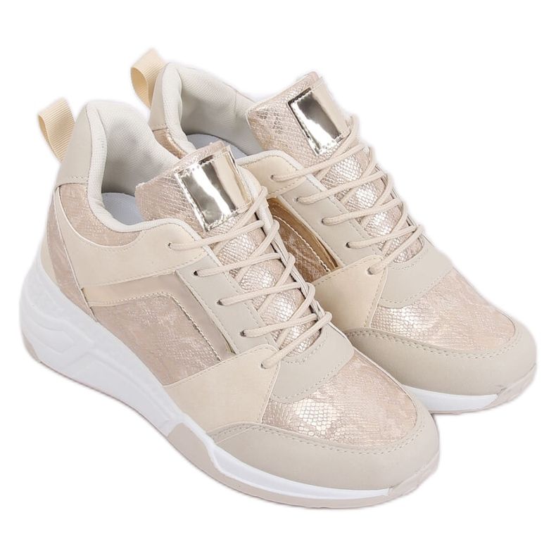 Beige wedge sneakers YL-33 Beige