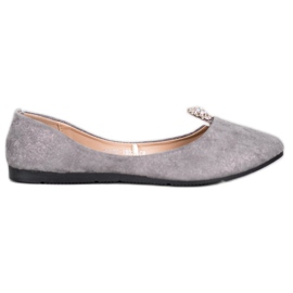 Grå ballerinor med VINCEZA -prydnad