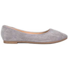Klassiska VINCEZA -ballerinor i mocka grå