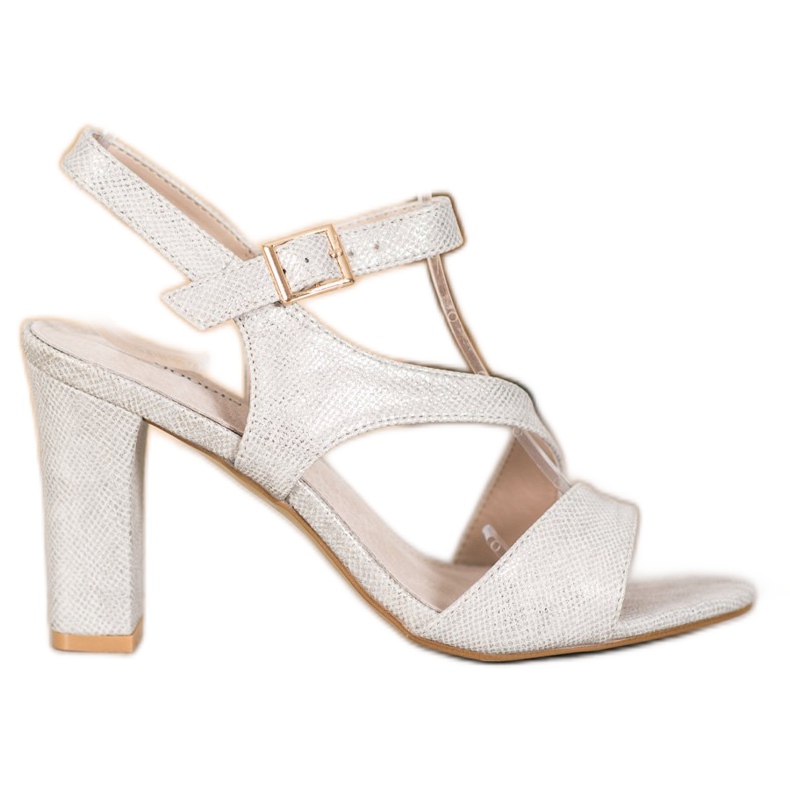 Goodin Snygga sandaler med glitter grå gyllene