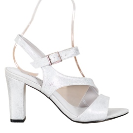 Goodin Snygga sandaler med glitter silver- grå