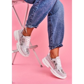 S.Barski Silver sportläder sneakers LR92099 grå