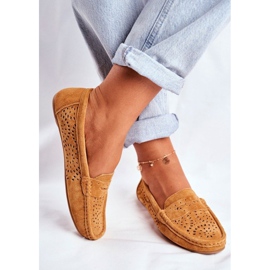 S.Barski Kamel dam openwork loafers LR92309 brun