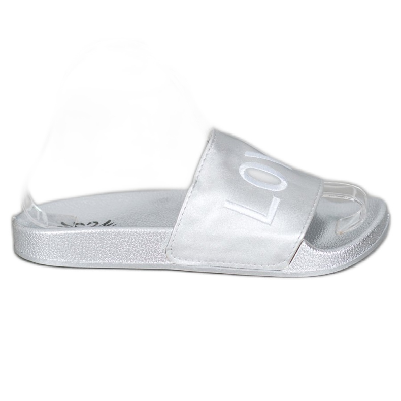 Small Swan LOVE &amp; HATE Eco Leather Tofflor silver-